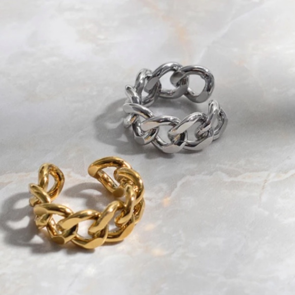 ⛓Minimalist chain sterling silver ring - Picture 5 of 6